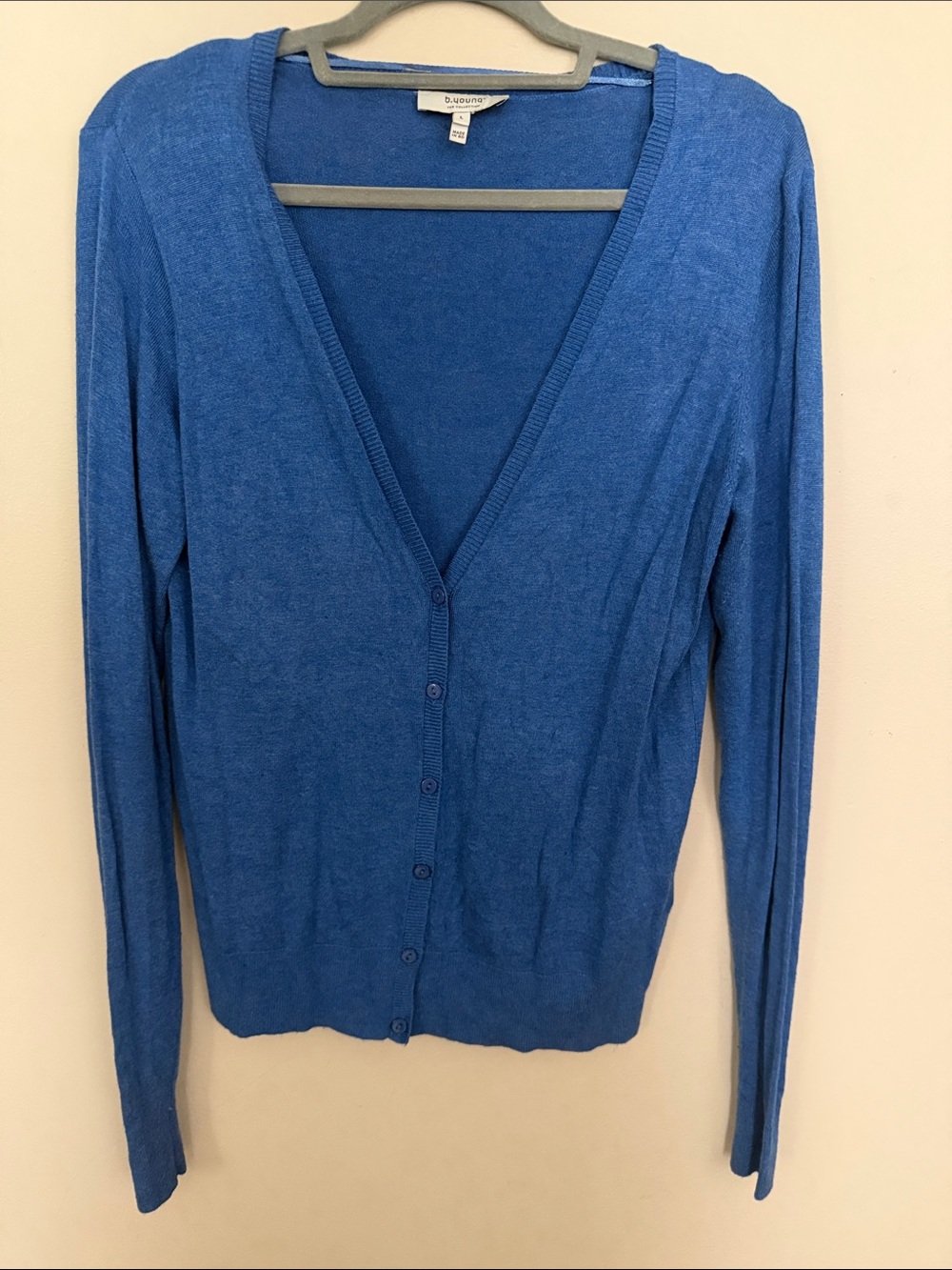 b.young Blue Cardigan button down  Knit Top